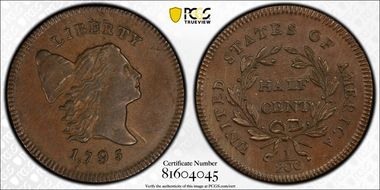 1795 1/2C LE, Punctuated Date MS61BN