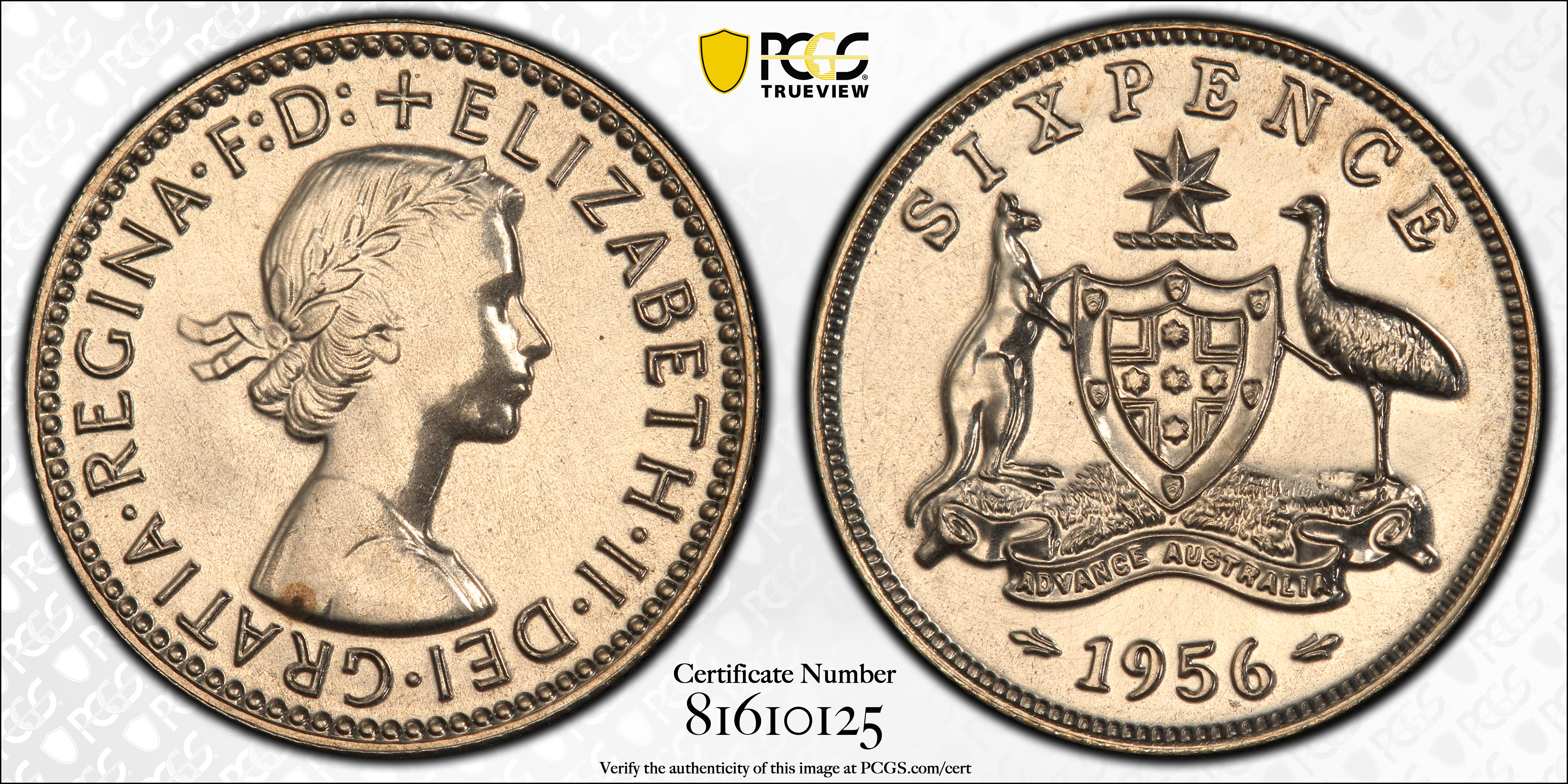 完全未使用級 1956年 PCGS 66 PPQ 鑑定品 インドネシア PMG PCGS Certificate Verification Coin Details for Cert #81610125