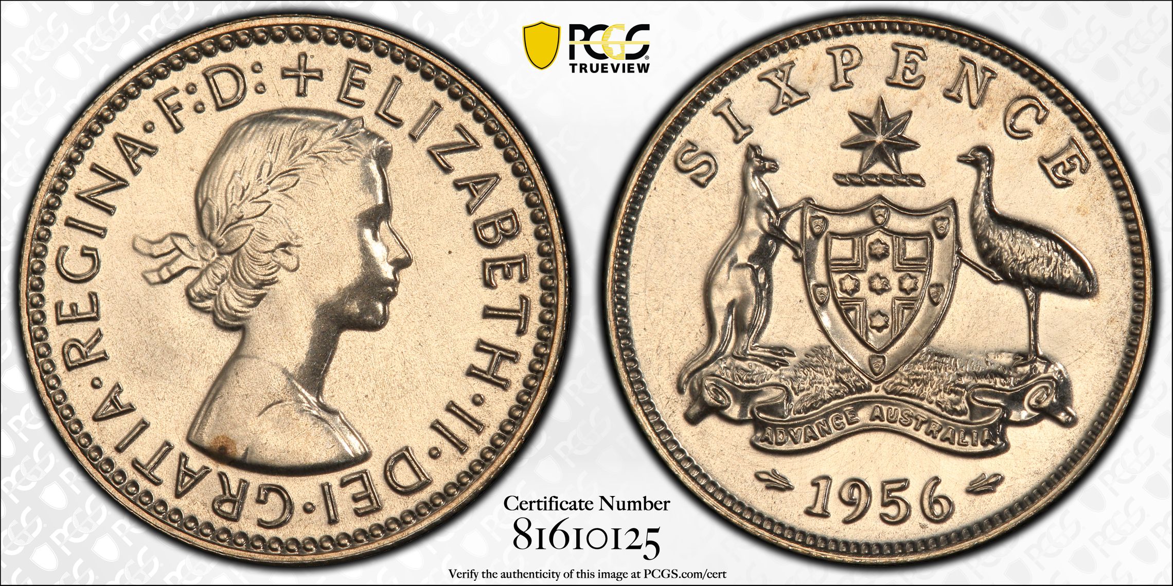 完全未使用級 1956年 PCGS 66 PPQ 鑑定品 インドネシア PMG PCGS Certificate Verification Coin Details for Cert #81610125