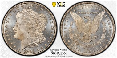 1881-O $1 VAM 1D Pummeled Eye MS64PL