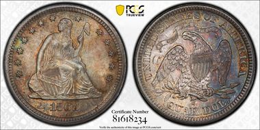 1868-S 25C MS66