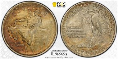 1925 50C Stone Mountain AU58