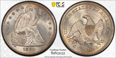 1860-O $1 MS62