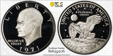 1971-S $1 Silver PR70DCAM