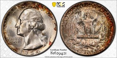 1954-S 25C MS67
