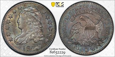 1823/2 10C Large Es MS64