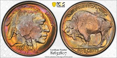 1938-D 5C Buffalo MS68