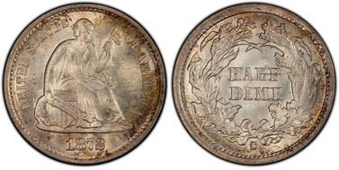 1872-S H10C Mintmark Below Bow MS67+