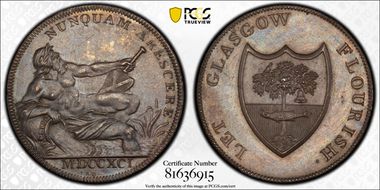 1791 Tk 1/2D DH-2 Lanarkshire, Glasgow MS63BN