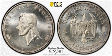 1934-F 5 Mk Schiller J-359 MS65