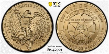 2015-W $5 U.S. Marshals Service MS70