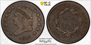 1812 1C Large Date VF25BN