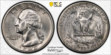 1945-S 25C DDO FS-102 MS63