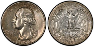 1952-D 25C Large D, FS-501 AU50