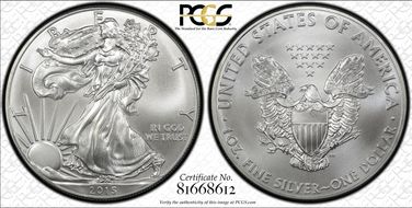 2015 $1 Silver Eagle MS67