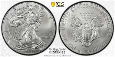 2015 $1 Silver Eagle MS67