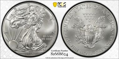 2015 $1 Silver Eagle MS67