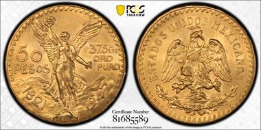 1947 50 Peso KM-481  Au MS62