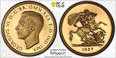 1937 £5 S-4074 PR64+ DCAM