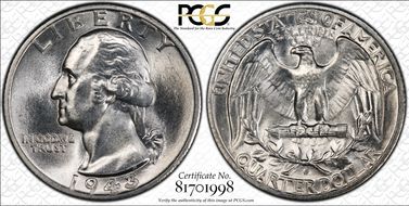 1943-S/S 25C RPM FS-504 MS64