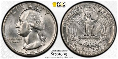 1949-D 25C OMM FS-601 MS62