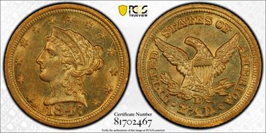 1847-D $2.50 MS62