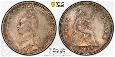 1888 4D S-3930 Britannia Reverse MS66