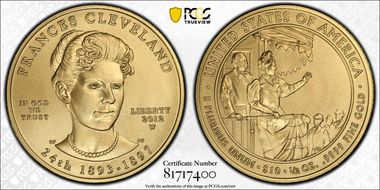 2012-W $10 Frances Cleveland 2nd MS70
