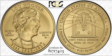 2014-W $10 Lou Hoover MS70