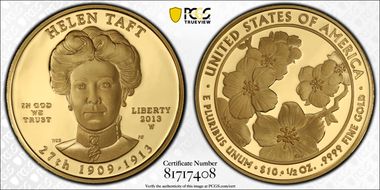 2013-W $10 Helen Taft First Strike PR68DCAM