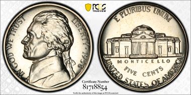 1938 5C Re-Engraved Obv Design FS-402 PR66