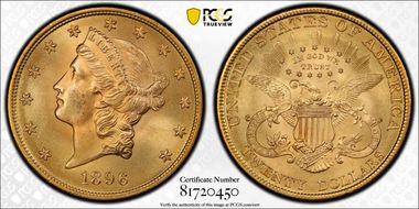 1896 $20 MS65+