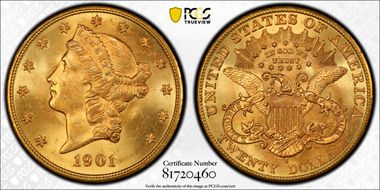 1901-S $20 MS64+