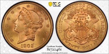 1902 $20 MS66+