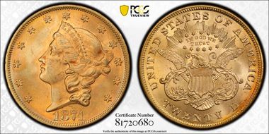 1874 $20 MS64