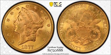 1877 $20 MS63+