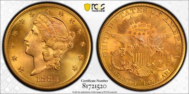 1883-S $20 MS64+