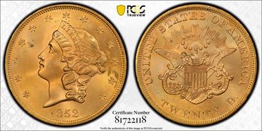 1852 $20 MS64+