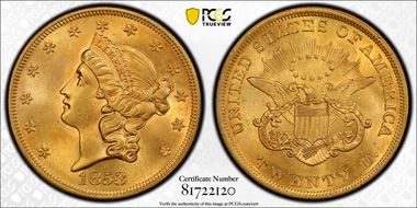 1853 $20 MS63