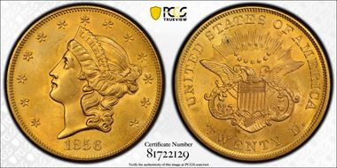 1856 $20 MS63