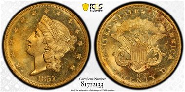 1857-O $20 MS63