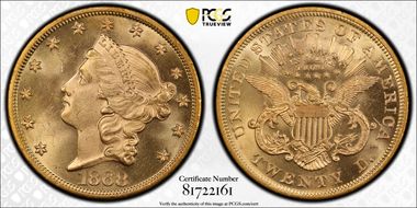 1868 $20 MS63