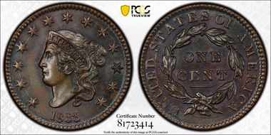 1833 1C N-5 MS63BN