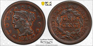 1847 1C N-37 MS63BN