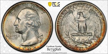 1942 25C MS67+