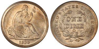 1838-O 10C MS65