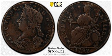 1787 CT 1/2P Draped Bust Left XF45BN