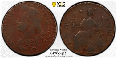 1787 CT 1/2P Draped Bust Left VF20BN