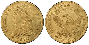 1810 $5 Small Date, Tall 5 AU58
