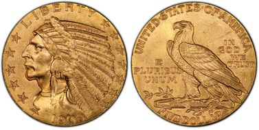1909 $5 MS65+